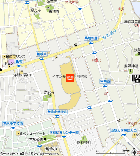 イオンスタイル甲府昭和付近の地図
